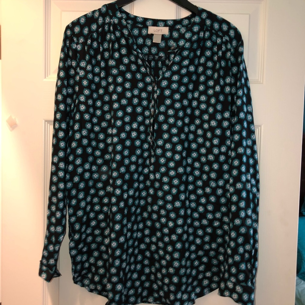 Patterned Long Sleeve Blouse